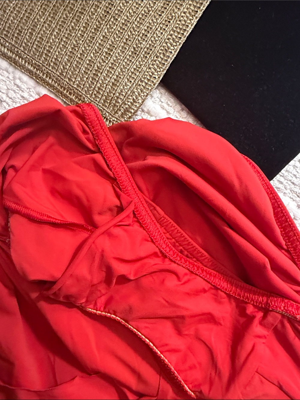 Karla Colletto Red Halter Plunge Twist Front One Piece Swimsuit Size 10 - Picture 8 of 8